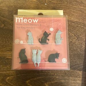 Cat wine glass markers and tea bag holders